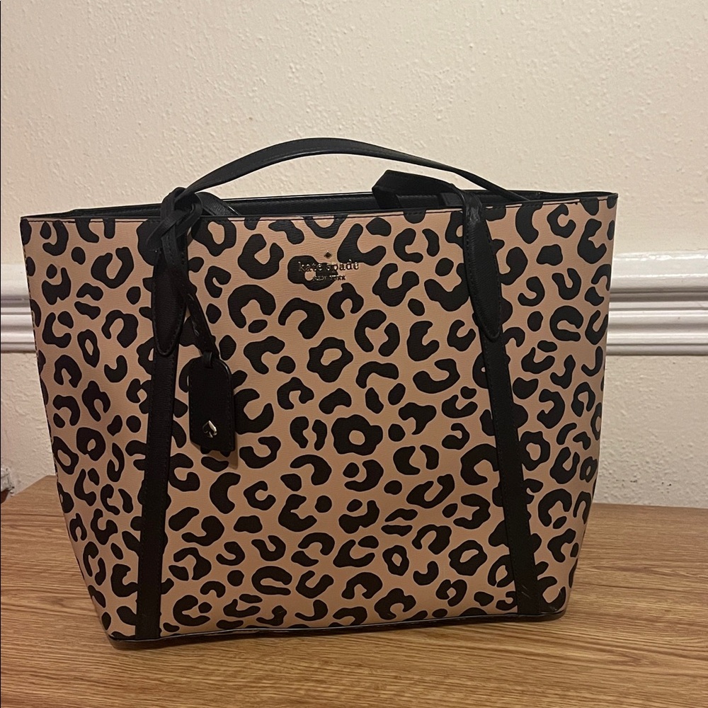 Kate Spade Animal Print Tote - Black and Tan